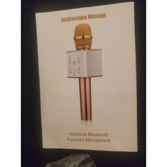 Bluetooth Karaoke Microphone with Built in Speaker Wireless Gold Tested - Picture 4 of 6